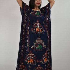 BDROX Gujri Kaftan Nighty in Blue