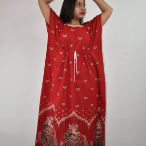 BDROX Gujri Kaftan Nighty in Red