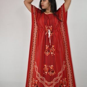 BDROX Gujri Kaftan Nighty in Red