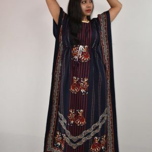 BDROX Gujri Kaftan Nighty in Blue