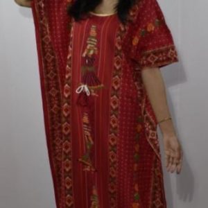 BDROX Gujri Dancing Girl Printed Red Kaftan Nighty_Meesho_ my8WFfYr