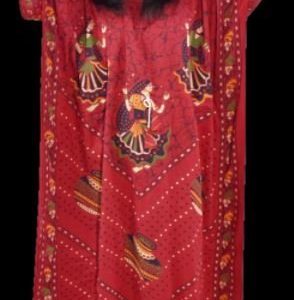 BDROX Gujri Big Matka  Printed Red Kaftan Nighty_Meesho#iboqFdy7