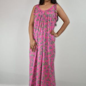 Cotton Pink Ribbon Nighty