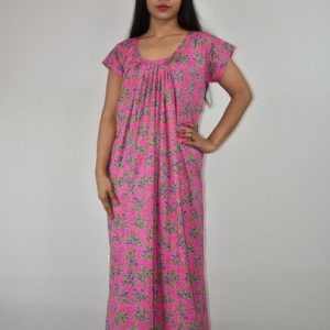 Cotton Pink Maxi Nighty