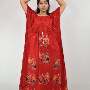 Gujri Kaftan Nighty Red