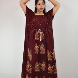 Gujri Kaftan nighty Maroon