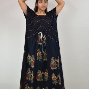 Gujri Kaftan Nighty Blue