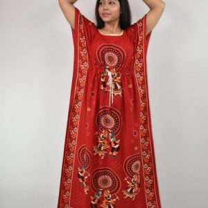 Gujri Kaftan Nighty Red