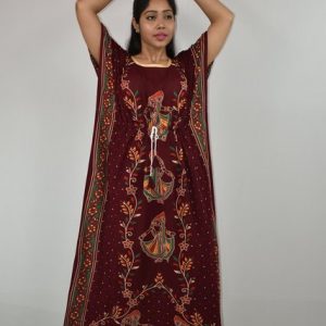 Gujri Kaftan nighty Maroon