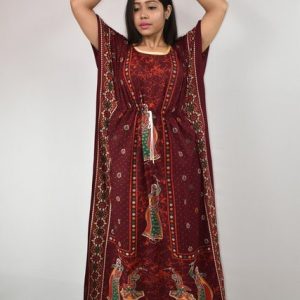 Gujri Kaftan nighty Maroon