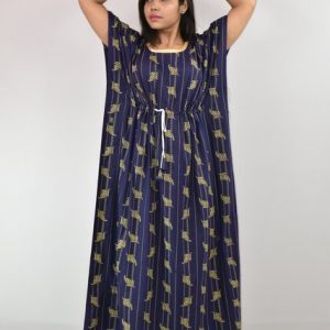 BDROX Cotton Blue Kaftan Nighty