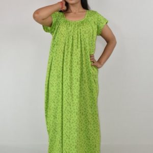 Green Cotton Maxi Nighty