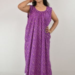 Purple Cotton Maxi Nighty