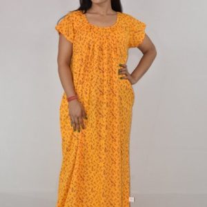 Yellow Cotton Maxi Nighty