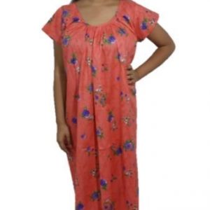 BDROX Cotton Round Neck Peach rose printed Nighty_Meesho#Coi2PgLI