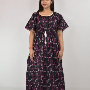 BDROX Black Purple Kaftan Nighty