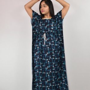 BDROX Black Blue Kaftan Nighty