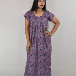 Purple Cotton Maxi Nighty