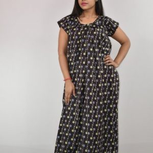 Dark Brown Cotton Maxi Nighty