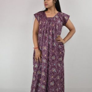 Purple Cotton Maxi Nighty
