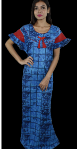 BDROX Cotton Maxi Nighty with Round Neck in Blue  Colour_Meesho#AQAevwL9_Amazon#BDROX50CNH_SBB _flipkart#BDROX50CNH_SBB