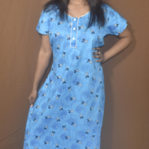 BDROX Cotton Blue Allen Maxi Nighty
