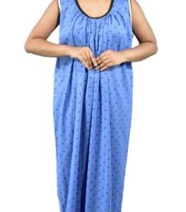 BDROX Cotton Blue Maxi Nighty