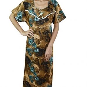 BDROX Pure Cotton Full Ankle Length Maxi Nighty with All Over Print Brown Base with Green Flowers_Meesho#bV0bCZjZ_Amazon#BDROX50CRESH_BBG_flipart#BDROX50CRESH_BBG