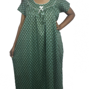 BDROX Gujri Cotton Green booty printed Maxi Nighty