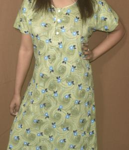 BDROX Cotton Green Allen Maxi Nighty