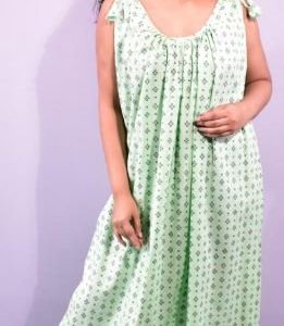BDROX Cotton Green Maxi Nighty_Meesho#BFCNYF00000000260