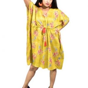 BDROX Green Short Kaftan Nighty