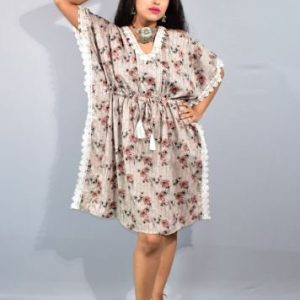 BDROX Grey Short Kaftan Nighty