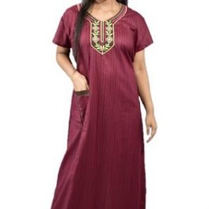 BDROX Cotton Marron Maxi Nighty
