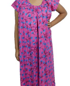 BDROX Cotton Round neck Pink Base flower printed Nighty_Meesho#IvcMQZhY