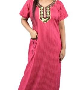 BDROX Cotton Pink Maxi Nighty