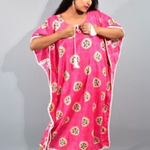BDROX Pink Kaftan Nighty