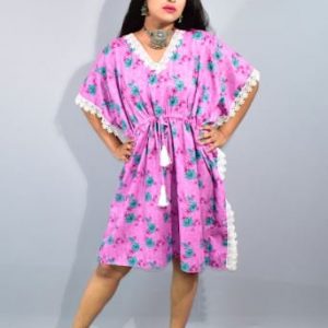 BDROX Purple Short Kaftan Nighty