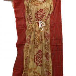 BDROX brown base red straight stripe kaftan Nighty_Meesho#5594-RED1