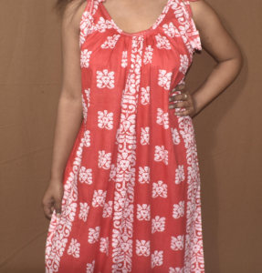 BDROX Cotton Ribbon on shoulder Red Maxi Nighty_Meesho_#1628216217Free Size_Amazon#BFINRF00000000545