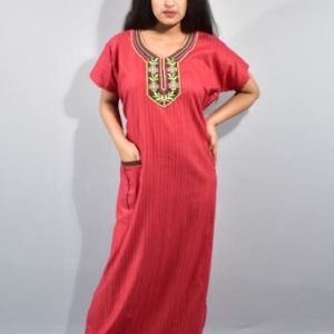 BDROX Cotton Red Maxi Nighty