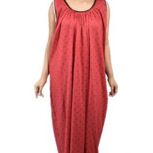 BDROX Cotton Red Maxi Nighty