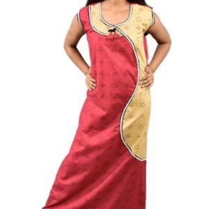 BDROX Cotton Red Maxi Nighty