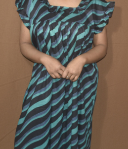 BDROX Cotton Black base Green  Wave Printed Maxi Nighty_Meesho_#1336530167Free Size