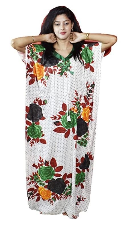 BDROX Cotton Flower Printed White-Green Kaftan Nighty_#Meesho
_ jhqYOK6H_Amazon#BDROX45_KAFTAN_COTTON_WHITE_GREEN