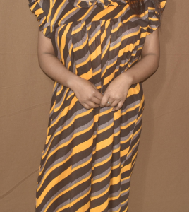 BDROX Cotton Black base Yellow Wave Printed Maxi Nighty #meesho_611198035