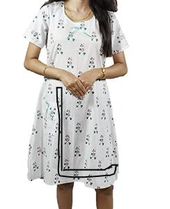 BDROX Cotton Short Length White Booty Printed Blue Color Large Size Nighty_amazon#BDROX50BD_B_L_Meesho#Oj9kHBmC