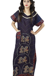 BDROX Cotton Pipein with Pocket Blue Maxi Nighty_amazon#BDROX53INGJM_PPB _Meesho#BFGNBLF0000000023