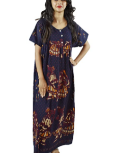 BDROX Gujri Maxi Front Button Blue Ras_Amazon#BDROX53INGJM_RDB