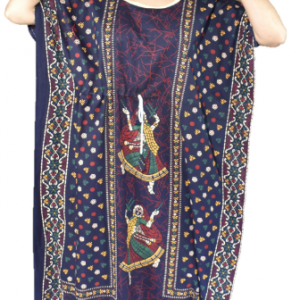 BDROX Gujri Cotton Girl with Dandia and dots printed Blue Kaftan Nighty_meesho#BFGNBLF0000000608 AMAZON-BFINRF00000000667